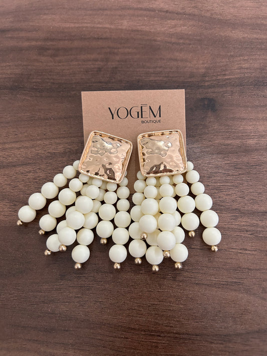Aretes Bolas Crema