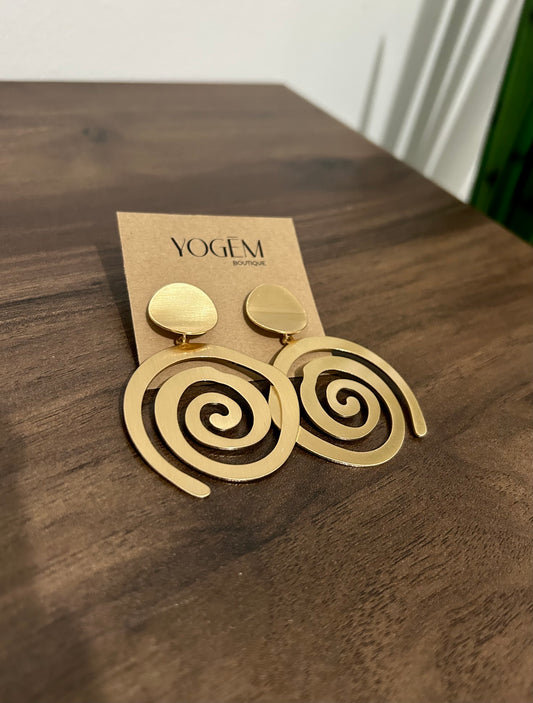 Aretes Dorados de Espiral