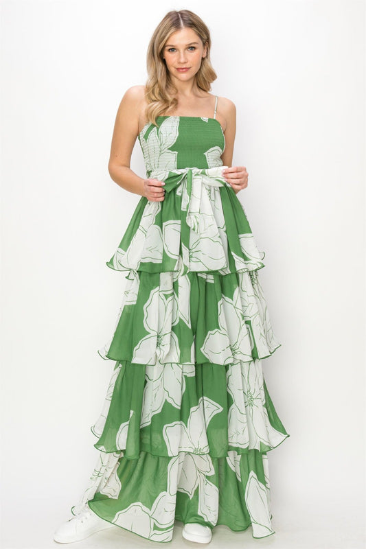 Vestido Verde Flores
